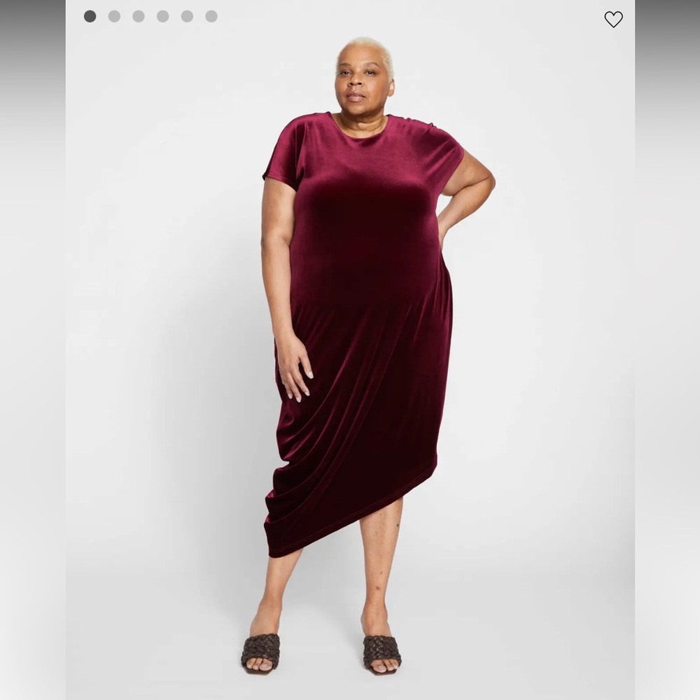 Universal Standard Velvet Geneva Dress in Deep Red 2XS BNWT